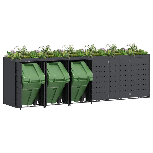 Wheelie Bin Opbevaring til 6 Affaldscontainere Antracit