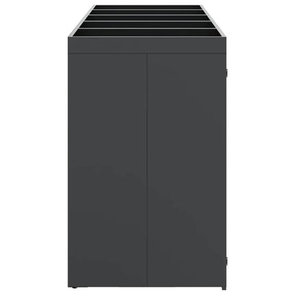 Wheelie Bin Opbevaring til 3 Affaldscontainere Stål Antracit