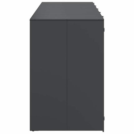 Wheelie Bin Opbevaring til 3 Affaldscontainere Stål Antracit
