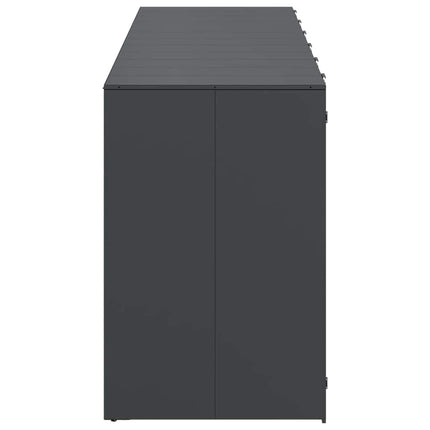 Wheelie Bin Opbevaring til 3 Affaldscontainere Stål Antracit