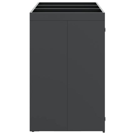 Wheelie Bin Opbevaring til 3 Affaldscontainere Stål Antracit
