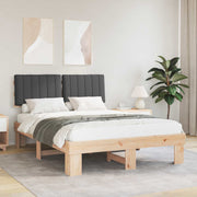 Sengestel med Polstret Hovedgavl Mørkegrå 140 x 190 cm