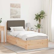 Sengestel med Polstret Hovedgavl Gråbrun 90 x 190 cm