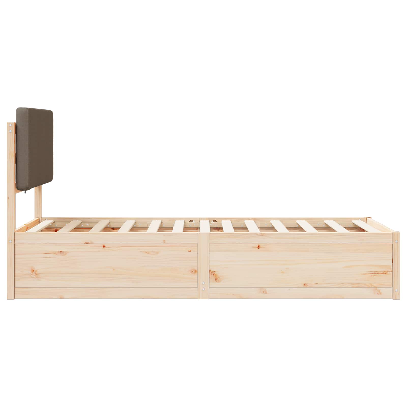 Sengestel med Polstret Hovedgavl Gråbrun 90 x 190 cm