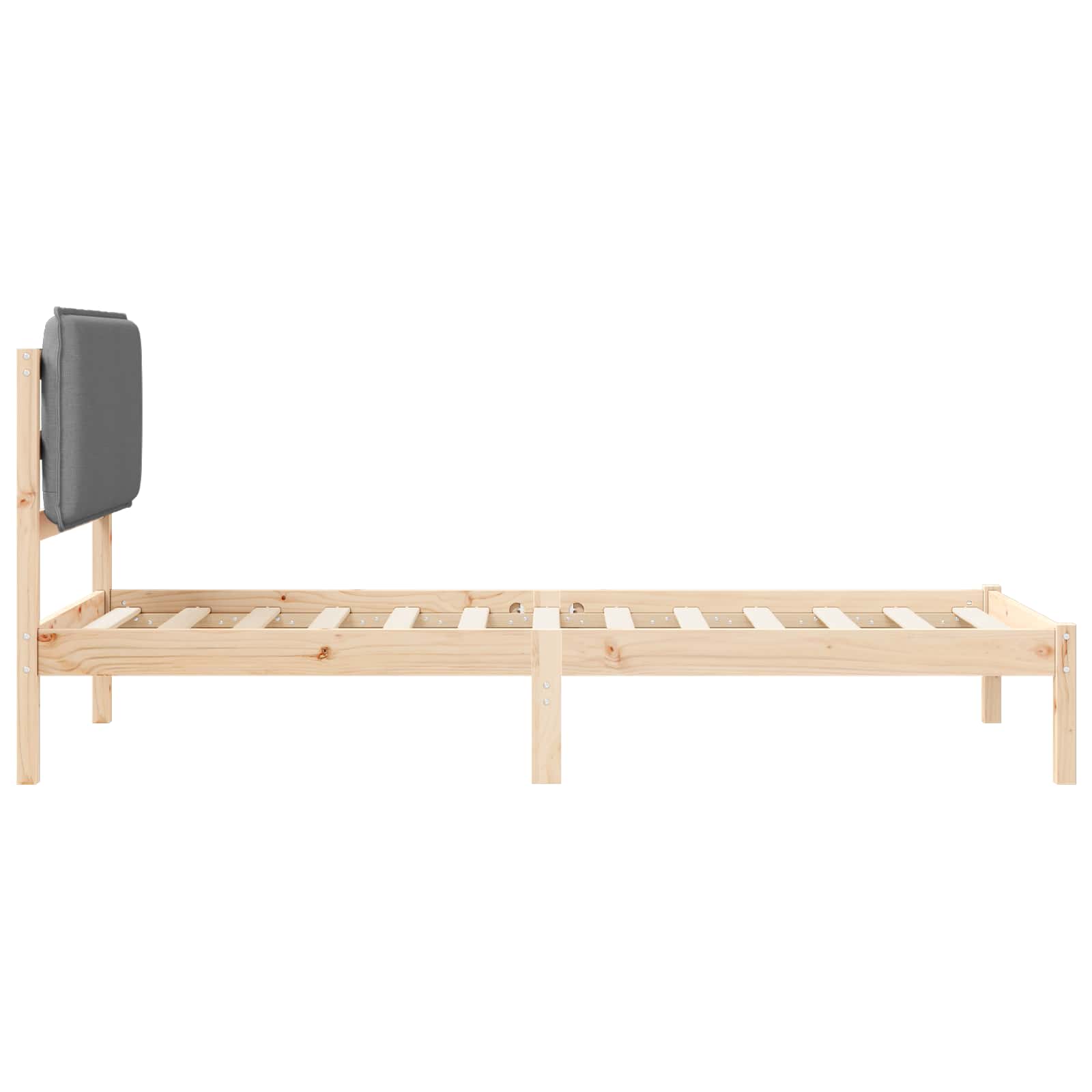 Sengestel med Polstret Hovedgavl Lysegrå 100 x 200 cm
