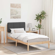 Sengestel med Polstret Hovedgavl Mørkegrå 100 x 200 cm
