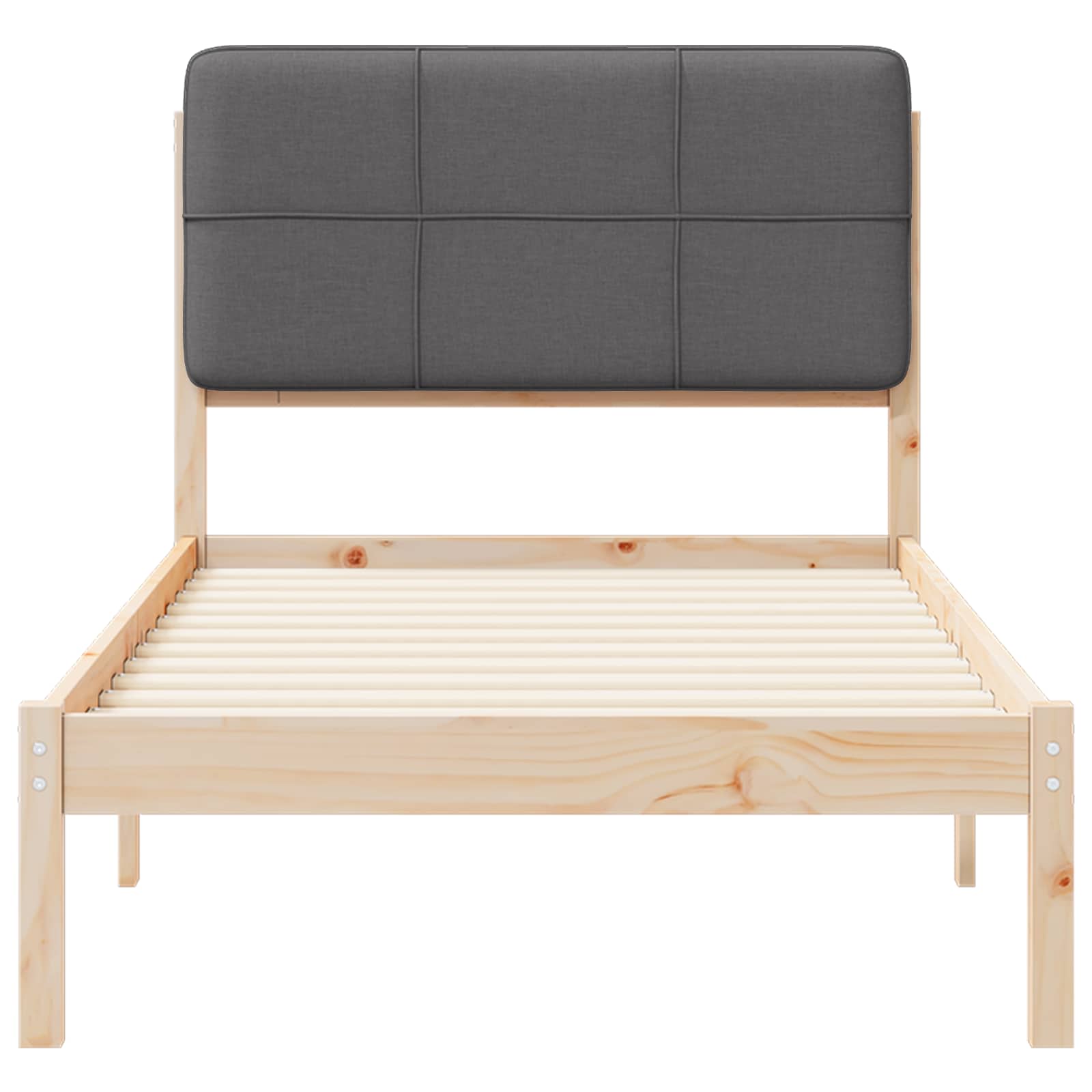 Sengestel med Polstret Hovedgavl Mørkegrå 80 x 200 cm