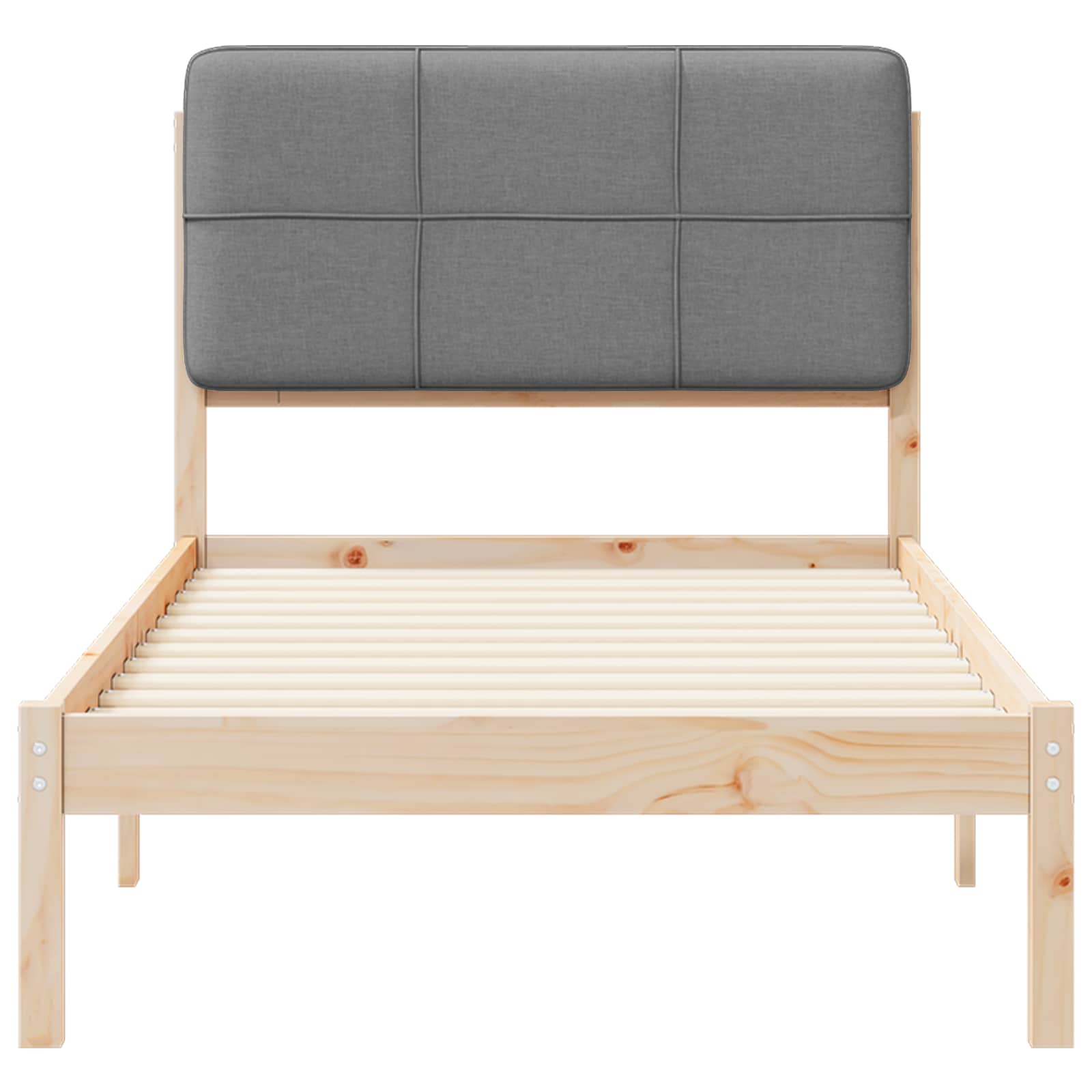 Sengestel med Polstret Hovedgavl Lysegrå 75 x 190 cm