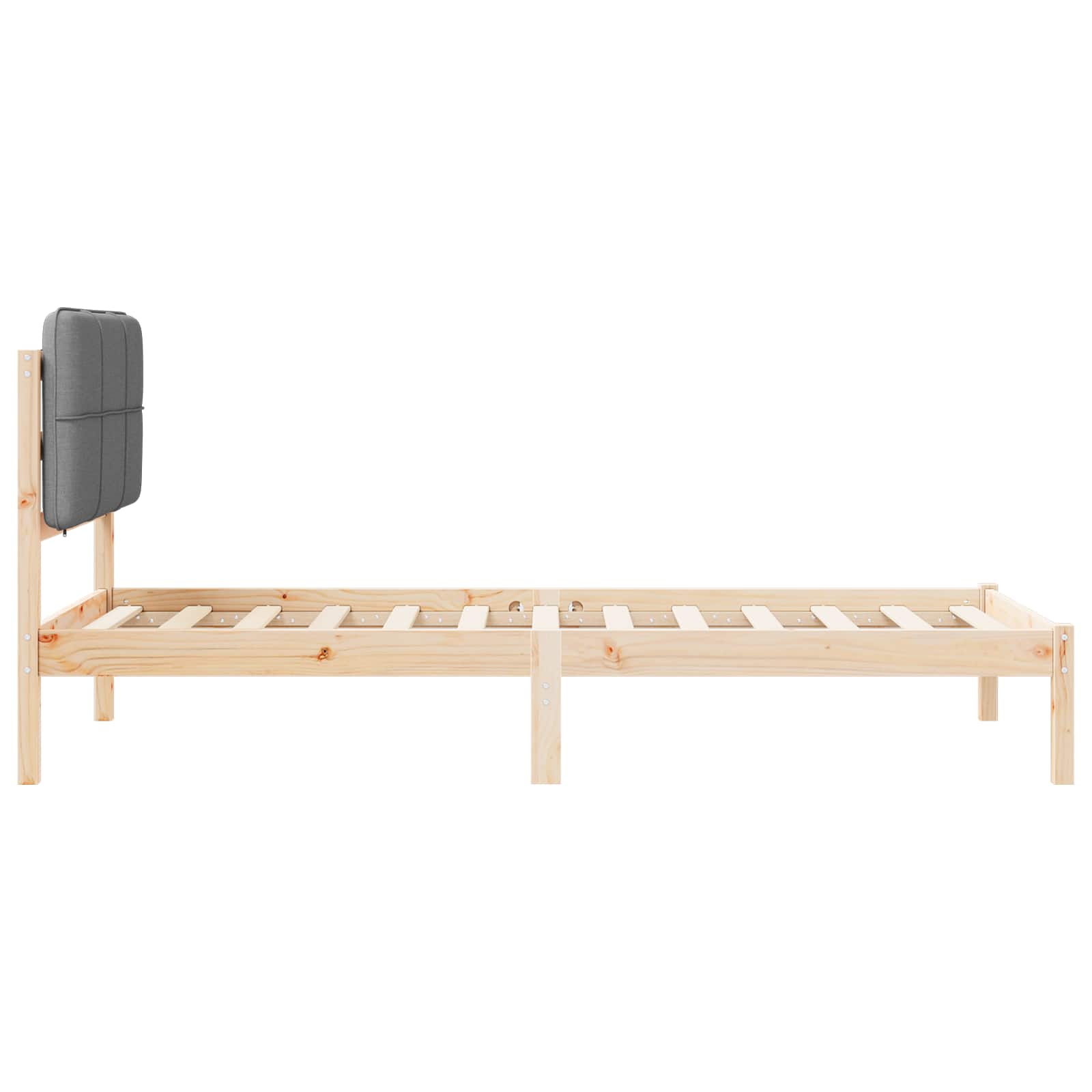 Sengestel med Polstret Hovedgavl Lysegrå 75 x 190 cm