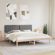 Sengestel med Polstret Hovedgavl Mørkegrå 180 x 200 cm