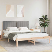 Sengestel med Polstret Hovedgavl Lysegrå 150 x 200 cm