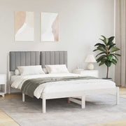 Sengestel med Polstret Hovedgavl Lysegrå 140 x 200 cm