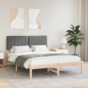 Sengestel med Polstret Hovedgavl Mørkegrå 135 x 190 cm
