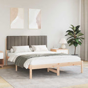 Sengestel med Polstret Hovedgavl Gråbrun 135 x 190 cm