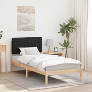 Sengestel med Polstret Hovedgavl Naturlig og sort 90 x 200 cm
