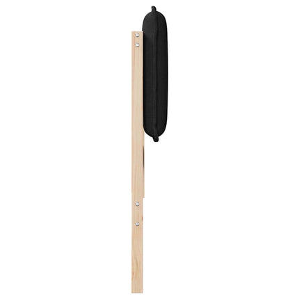 Polstret sengegavl Naturlig og sort 140 cm Massiv fyrretræ