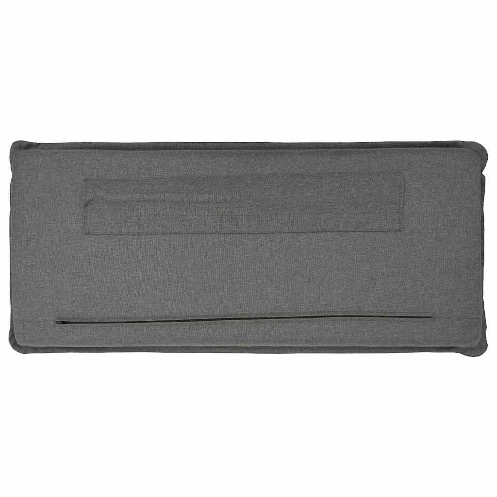 Polstret sengegavl Hvid og Lys Grå 120 cm Massiv fyrretræ