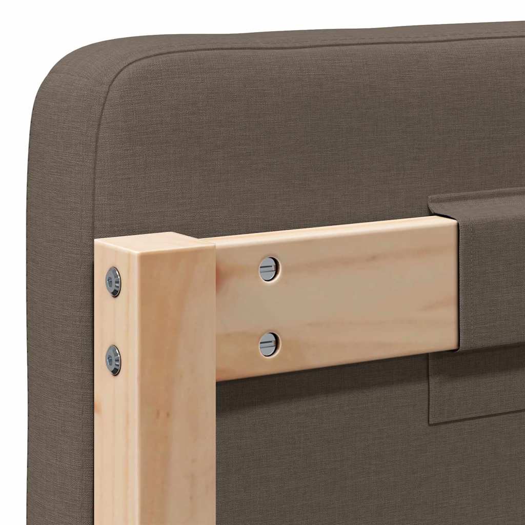 Polstret sengegavl Brun og Taupe 200 cm Massiv fyrretræ