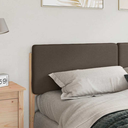 Polstret sengegavl Brun og Taupe 200 cm Massiv fyrretræ