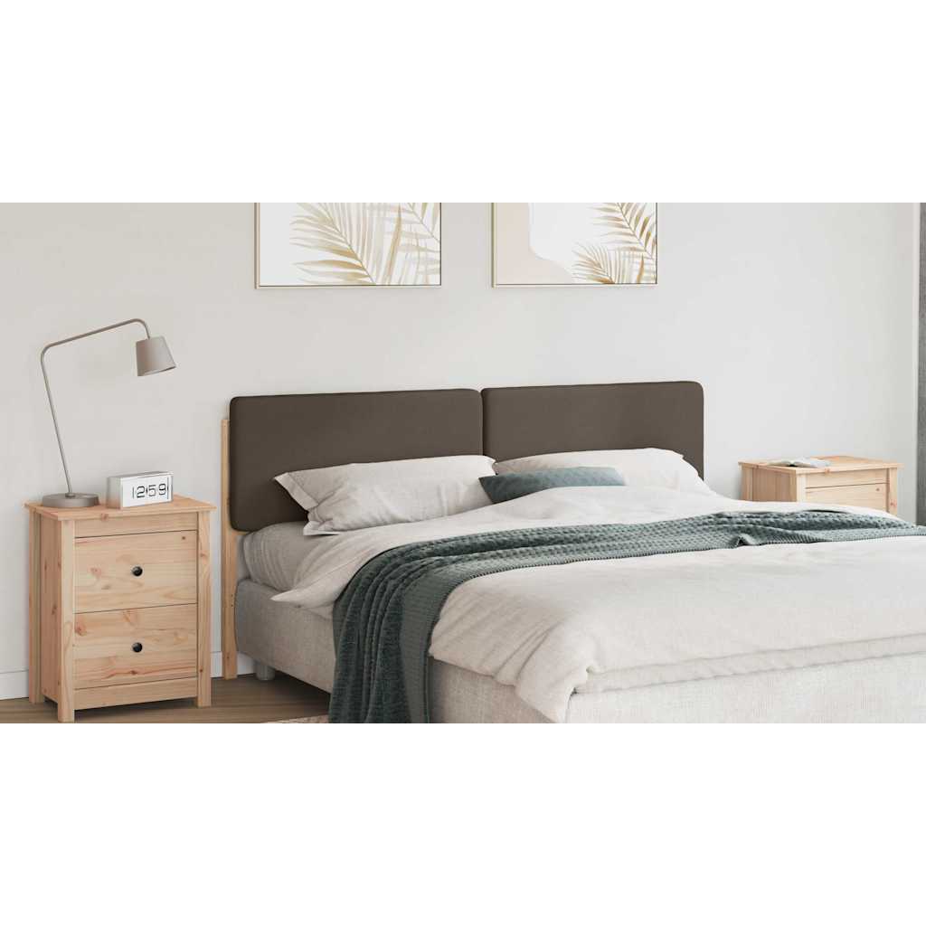 Polstret sengegavl Brun og Taupe 180 cm Massiv fyrretræ