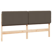 Polstret sengegavl Brun og Taupe 180 cm Massiv fyrretræ