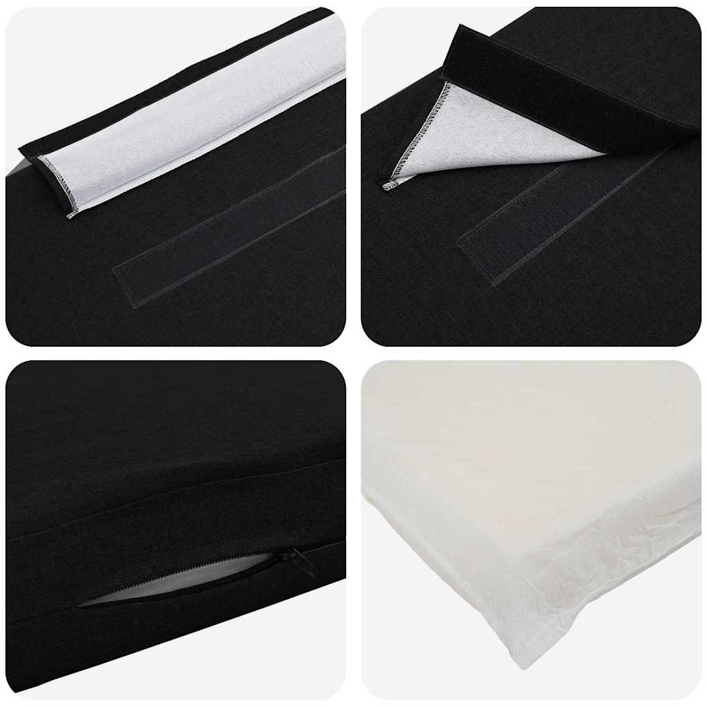 Polstret sengegavl Brun og sort 160 cm Massiv fyrretræ