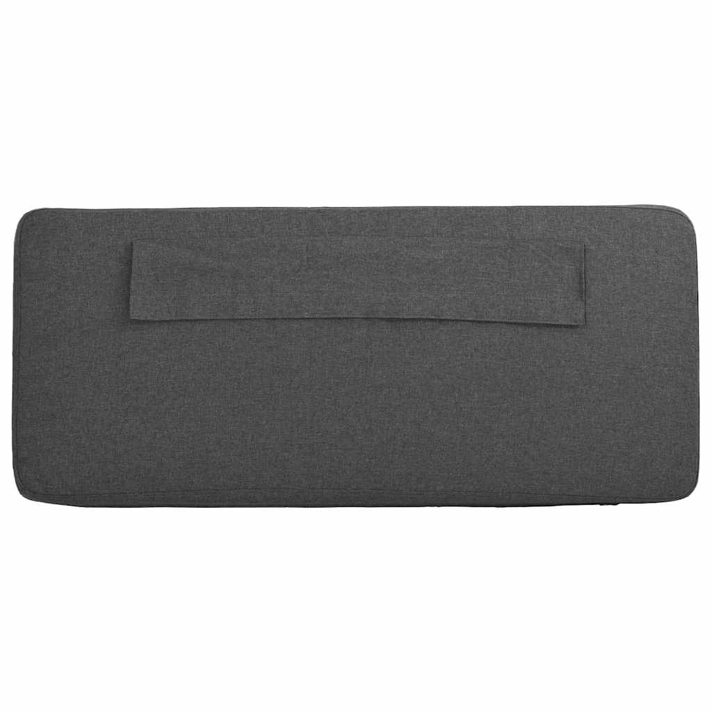 Polstret sengegavl Brun og mørkegrå 150 cm Massiv fyrretræ