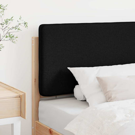 Polstret sengegavl Brun og sort 100 cm Massiv fyrretræ