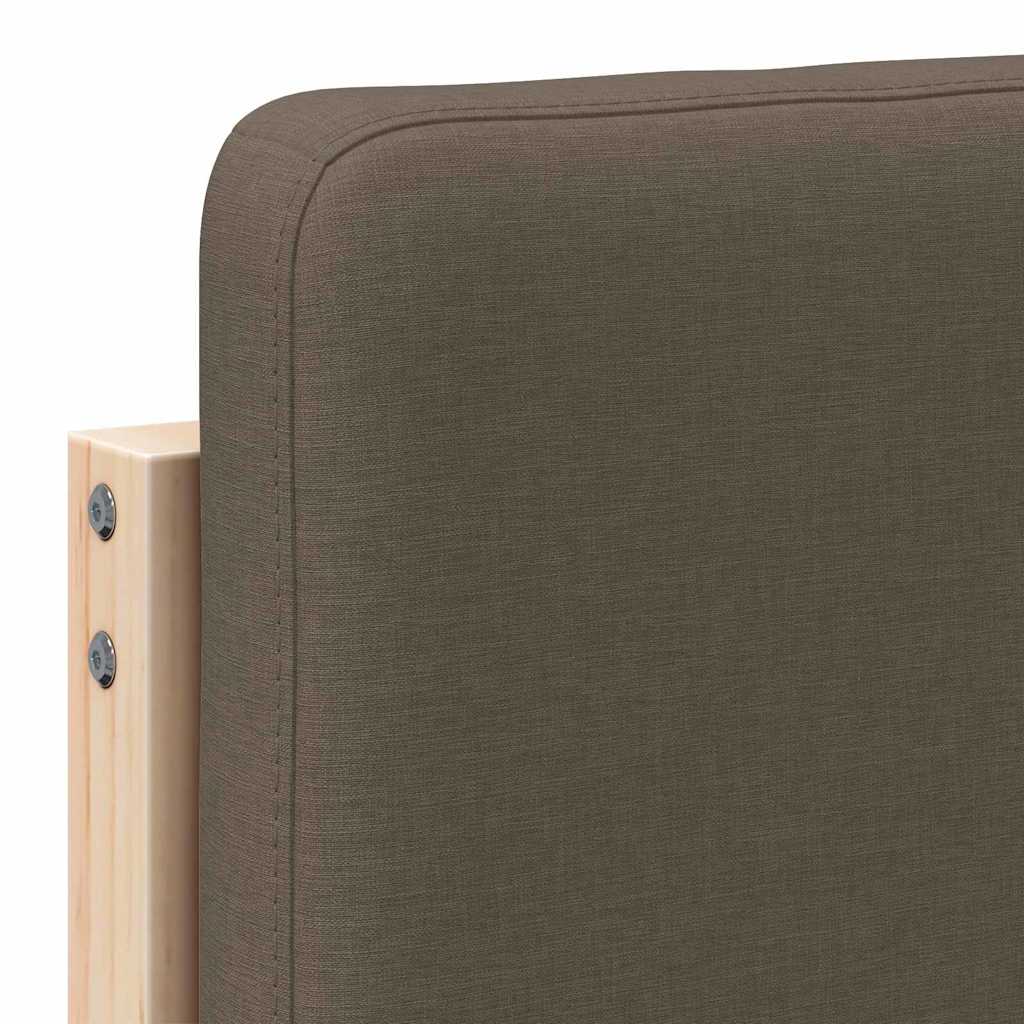 Polstret sengegavl Brun og Taupe 90 cm Massiv fyrretræ