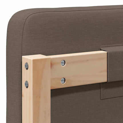 Polstret sengegavl Brun og Taupe 90 cm Massiv fyrretræ