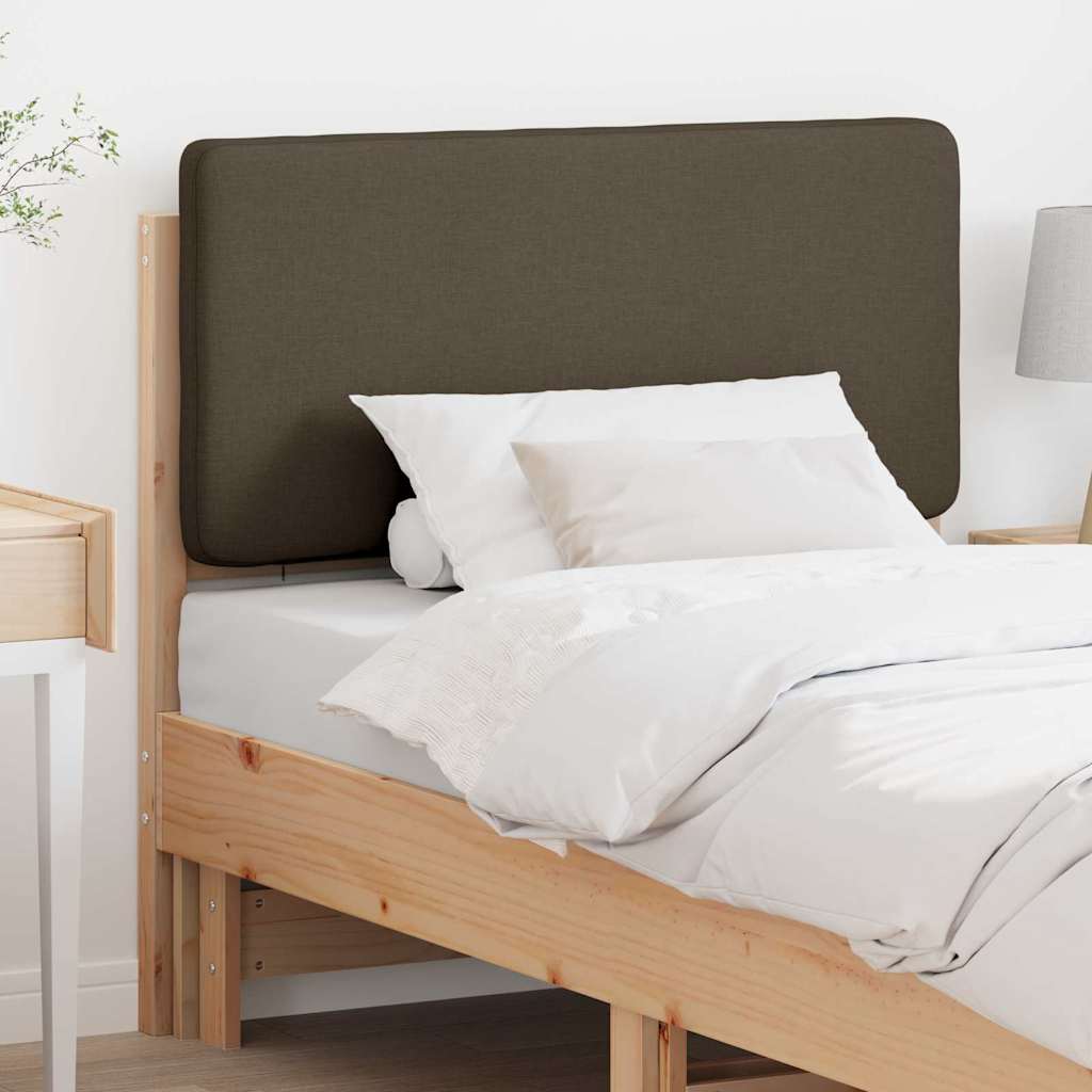 Polstret sengegavl Brun og Taupe 90 cm Massiv fyrretræ