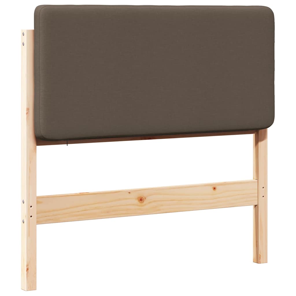 Polstret sengegavl Brun og Taupe 90 cm Massiv fyrretræ