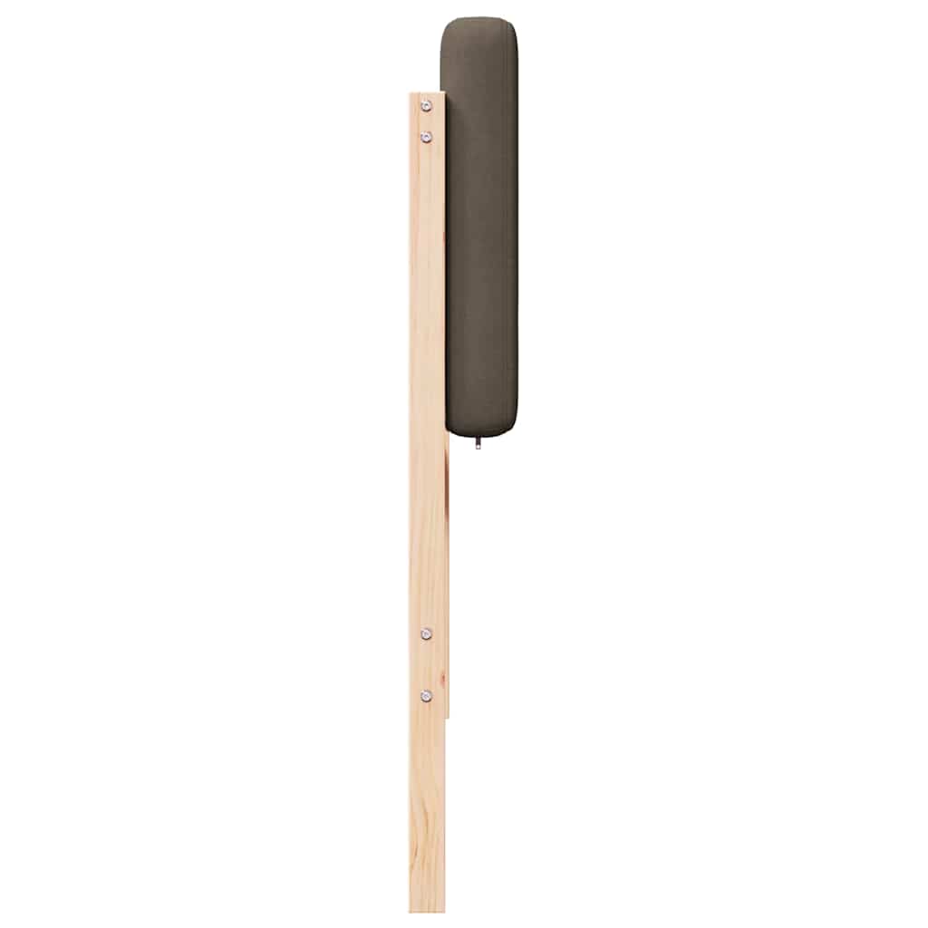Polstret sengegavl Brun og Taupe 90 cm Massiv fyrretræ