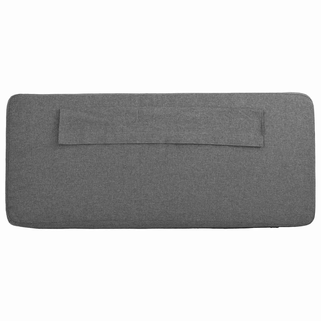 Polstret sengegavl Hvid og Lys Grå 90 cm Massiv fyrretræ