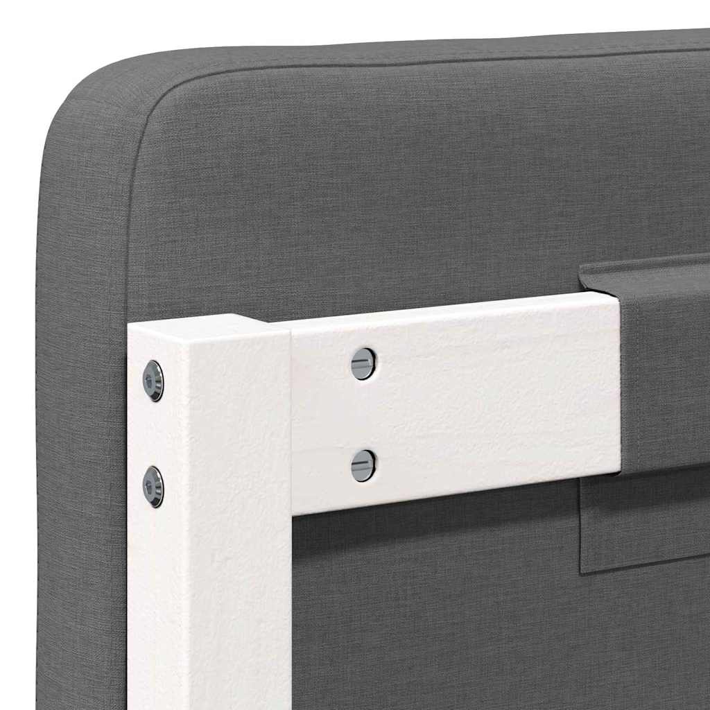 Polstret sengegavl Hvid og Lys Grå 90 cm Massiv fyrretræ