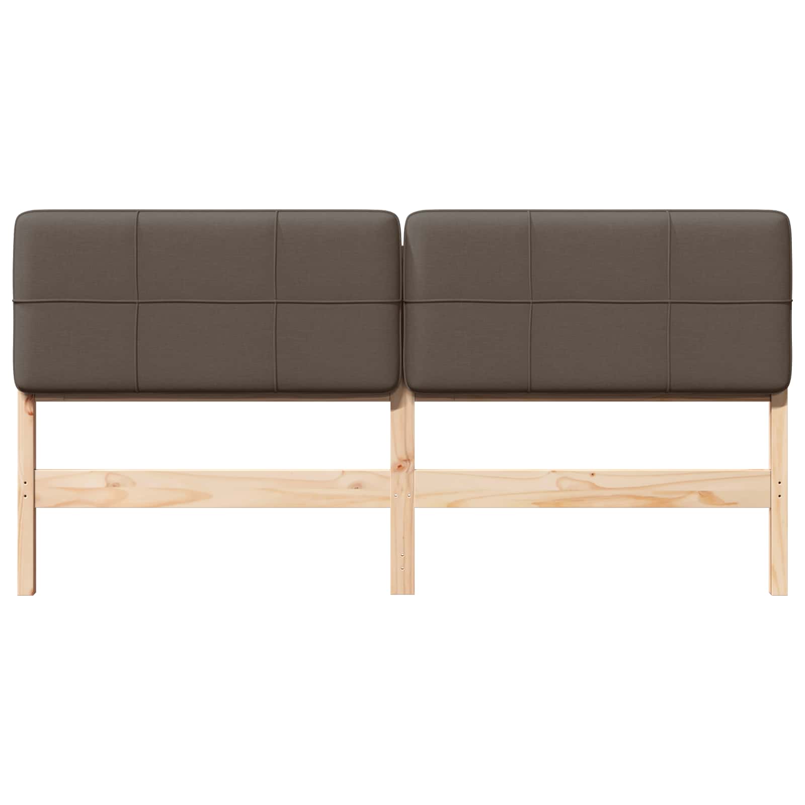 Polstret sengegavl Brun og Taupe 200 cm Massiv fyrretræ