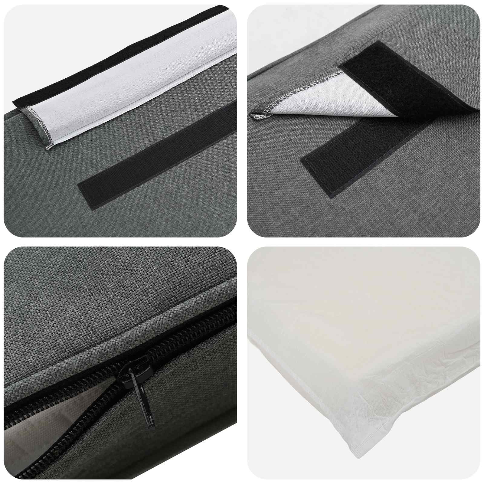 Polstret sengegavl Hvid og Lys Grå 180 cm Massiv fyrretræ