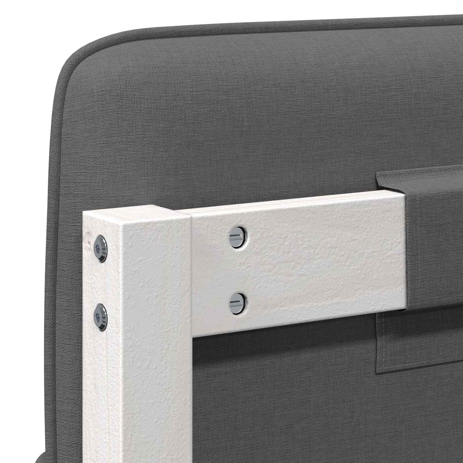 Polstret sengegavl Hvid og Lys Grå 180 cm Massiv fyrretræ