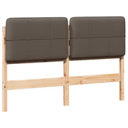 Polstret sengegavl Brun og Taupe 160 cm Massiv fyrretræ
