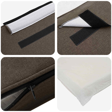 Polstret sengegavl Brun og Taupe 140 cm Massiv fyrretræ