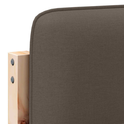 Polstret sengegavl Brun og Taupe 140 cm Massiv fyrretræ