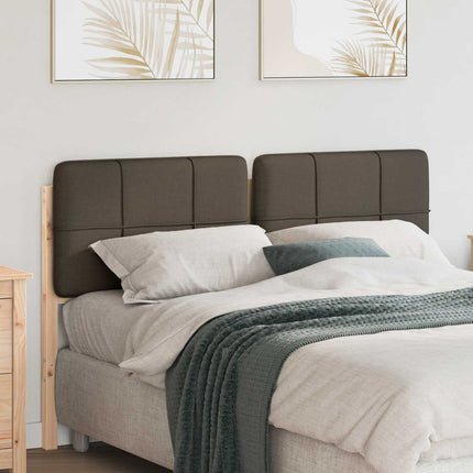 Polstret sengegavl Brun og Taupe 140 cm Massiv fyrretræ