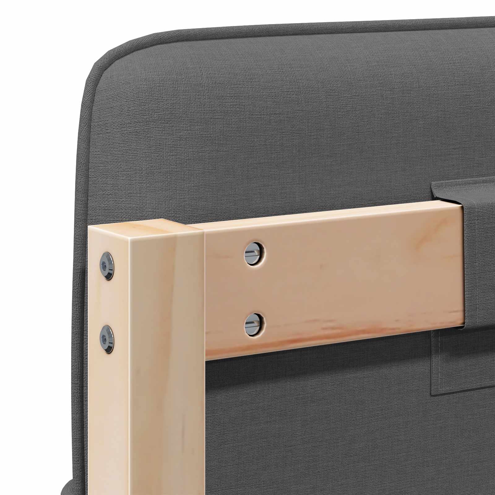 Polstret sengegavl Brun og Lys Grå 135 cm Massiv fyrretræ