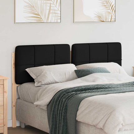 Polstret sengegavl Brun og sort 135 cm Massiv fyrretræ