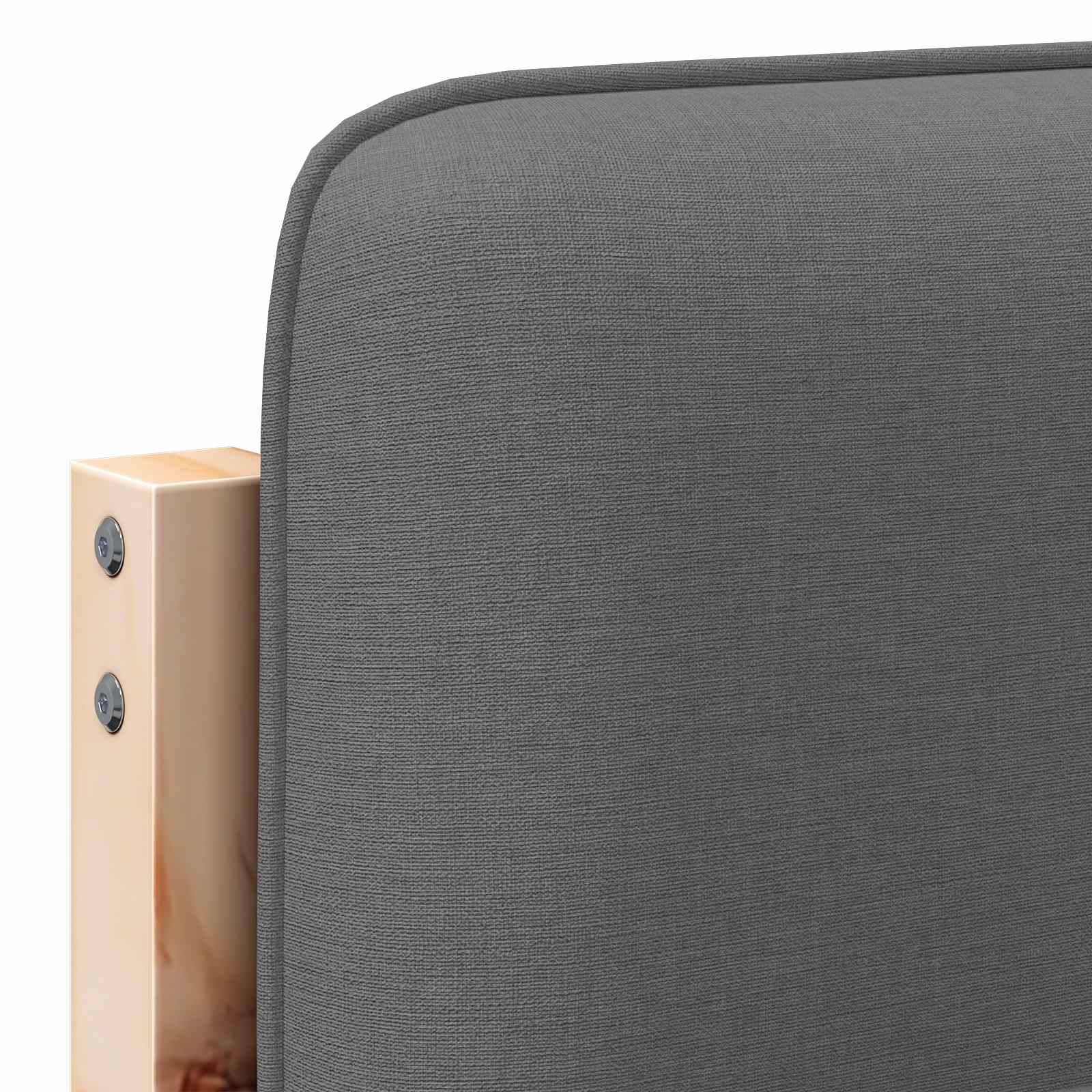 Polstret sengegavl Brun og Lys Grå 120 cm Massiv fyrretræ