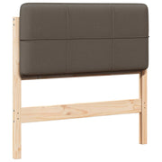 Polstret sengegavl Brun og Taupe 100 cm Massiv fyrretræ
