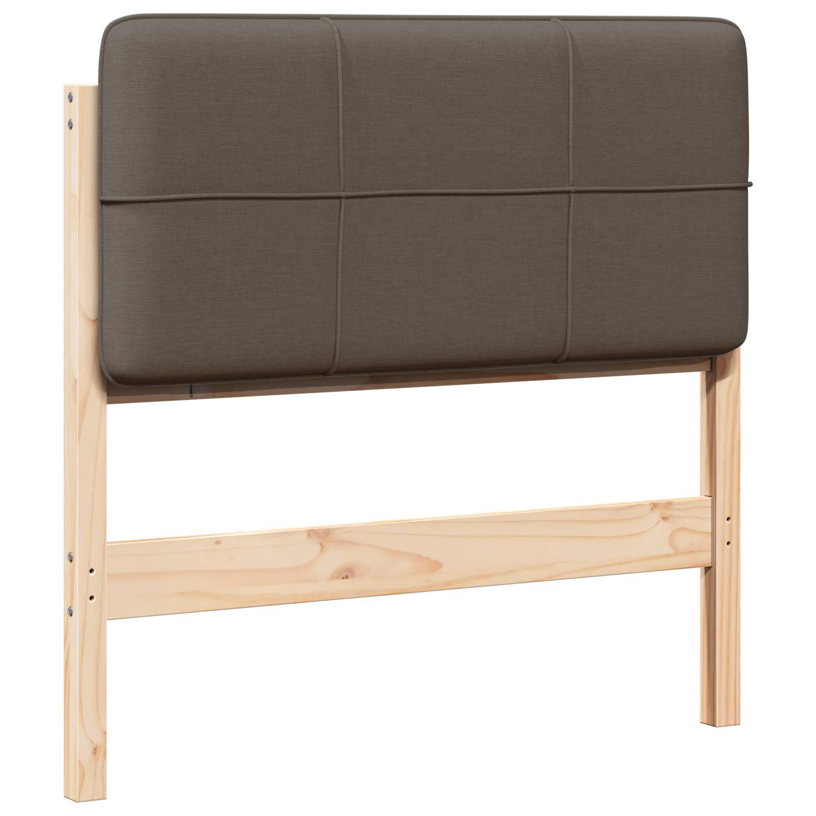 Polstret sengegavl Brun og Taupe 80 cm Massiv fyrretræ