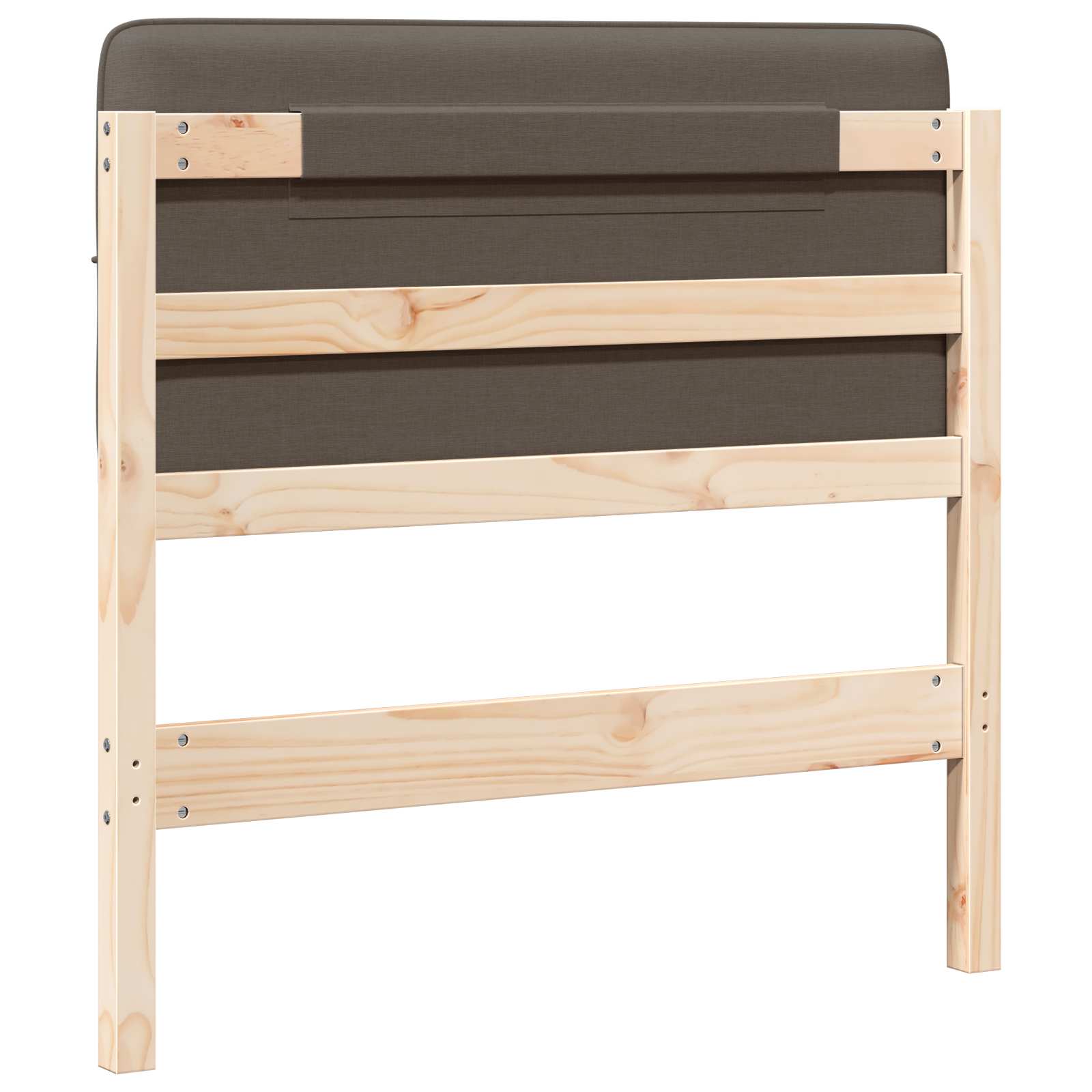 Polstret sengegavl Brun og Taupe 80 cm Massiv fyrretræ