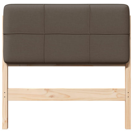 Polstret sengegavl Brun og Taupe 80 cm Massiv fyrretræ