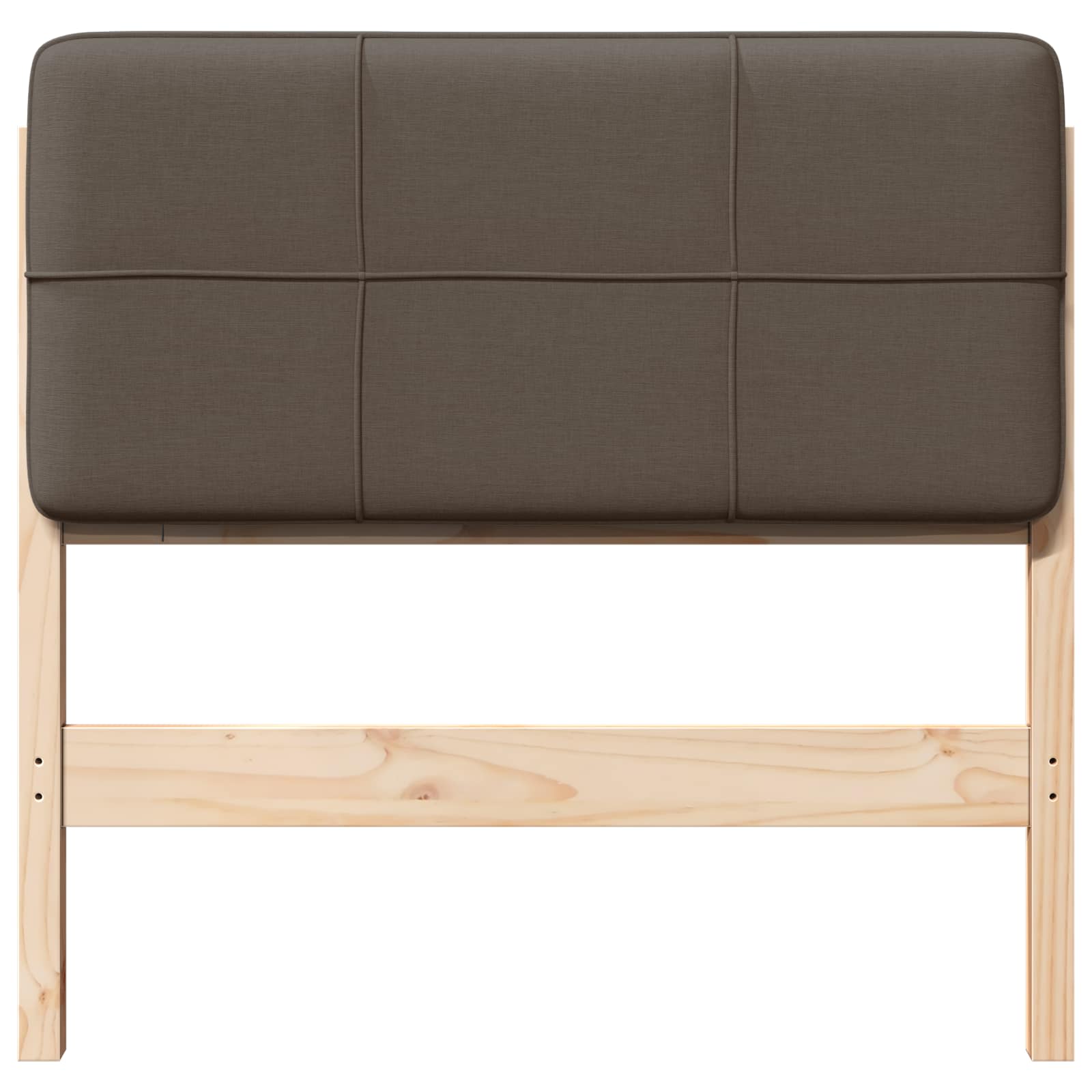 Polstret sengegavl Brun og Taupe 80 cm Massiv fyrretræ